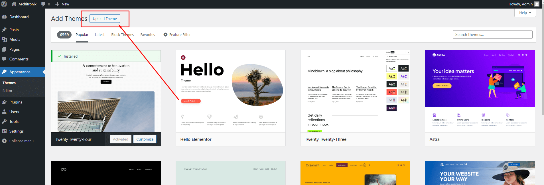 Theme Install – Documentation