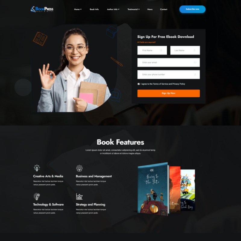 Single Author (Landing Page)