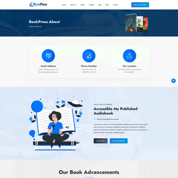 Single Author (Landing Page)