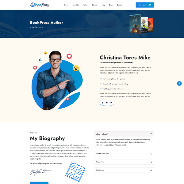 Single Author (Landing Page)