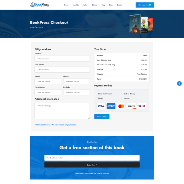 Single Author (Landing Page)