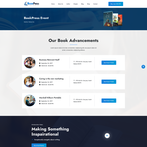 Single Author (Landing Page)