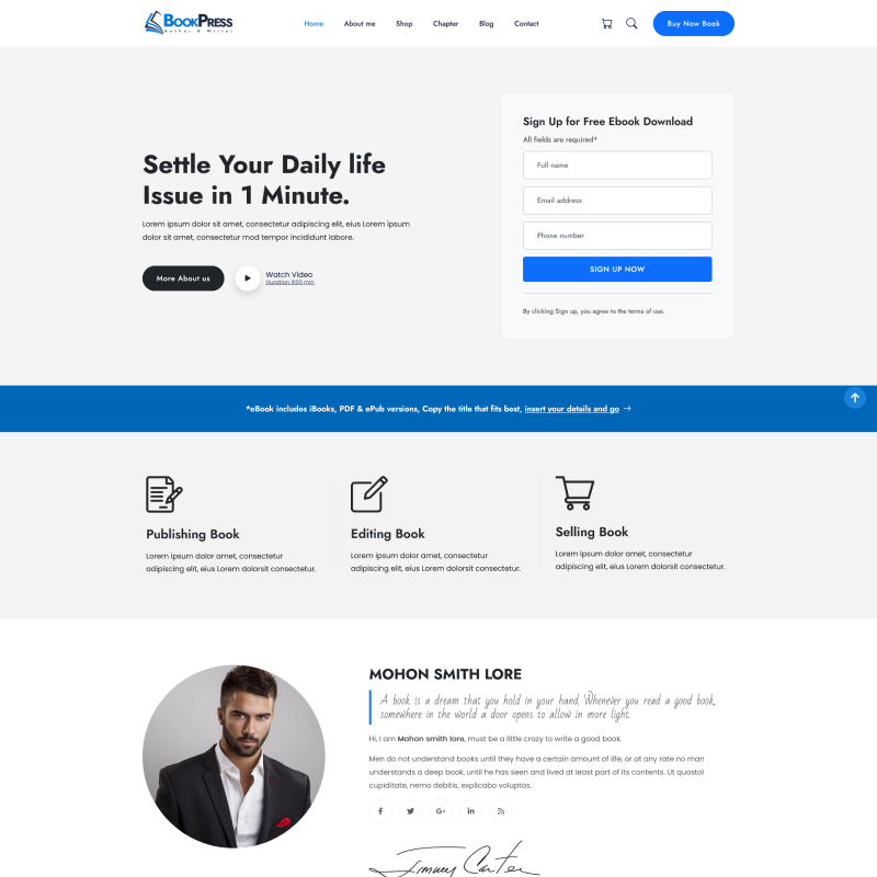 Single Author (Landing Page)