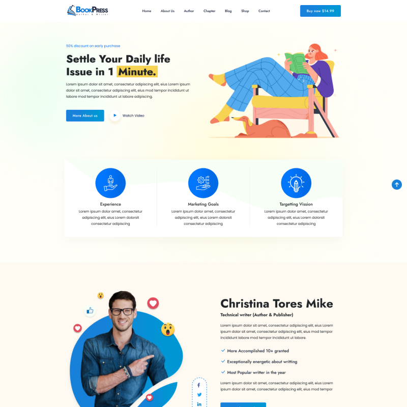 Single Author (Landing Page)