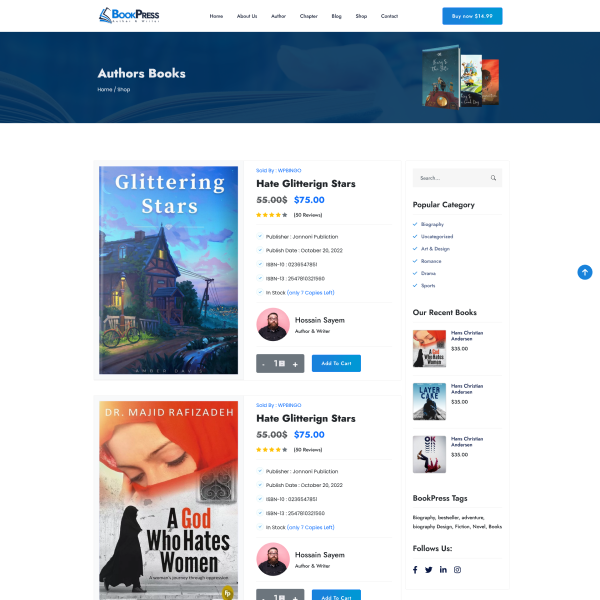 Single Author (Landing Page)